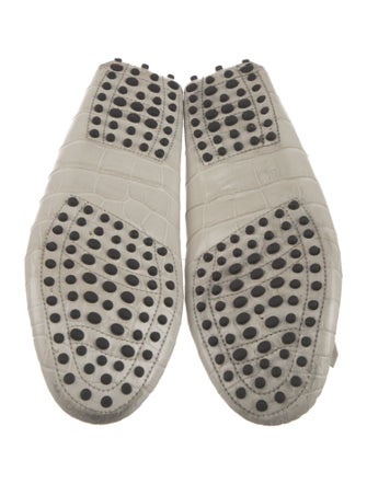 Tod's Embossed Leather Tassel Accents Loafers