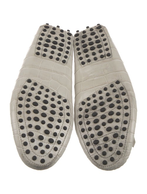 Tod's Embossed Leather Tassel Accents Loafers