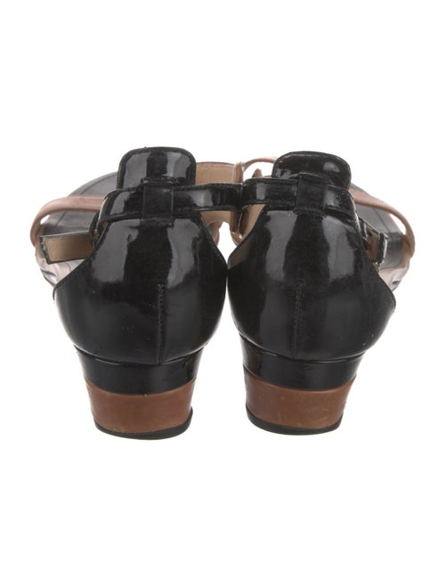 Tod's Leather Colorblock Pattern T-Strap Sandals