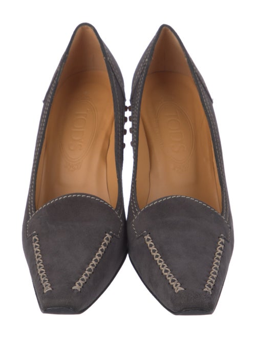 Tod's Suede Whipstitch Trim Pumps