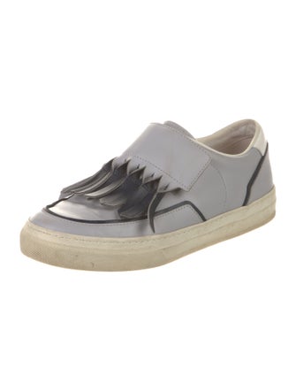 Tod's Leather Fringe Trim Accent Sneakers