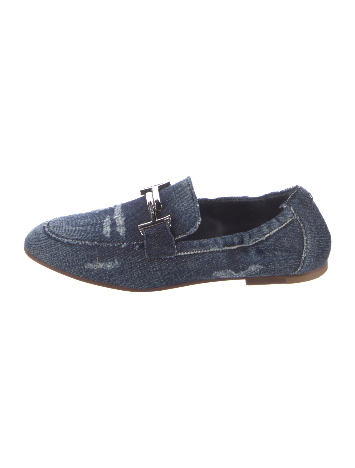 Tod's Denim Distressed Accents Loafers