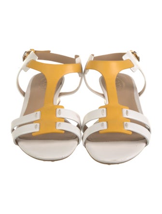 Tod's Leather T-Strap Sandals