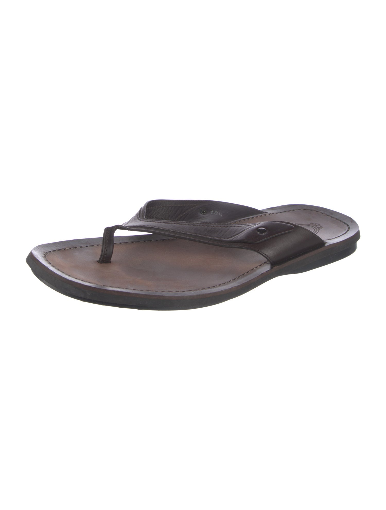 Tod's Leather Fringe Trim Accent Flip Flops