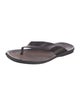 Tod's Leather Fringe Trim Accent Flip Flops