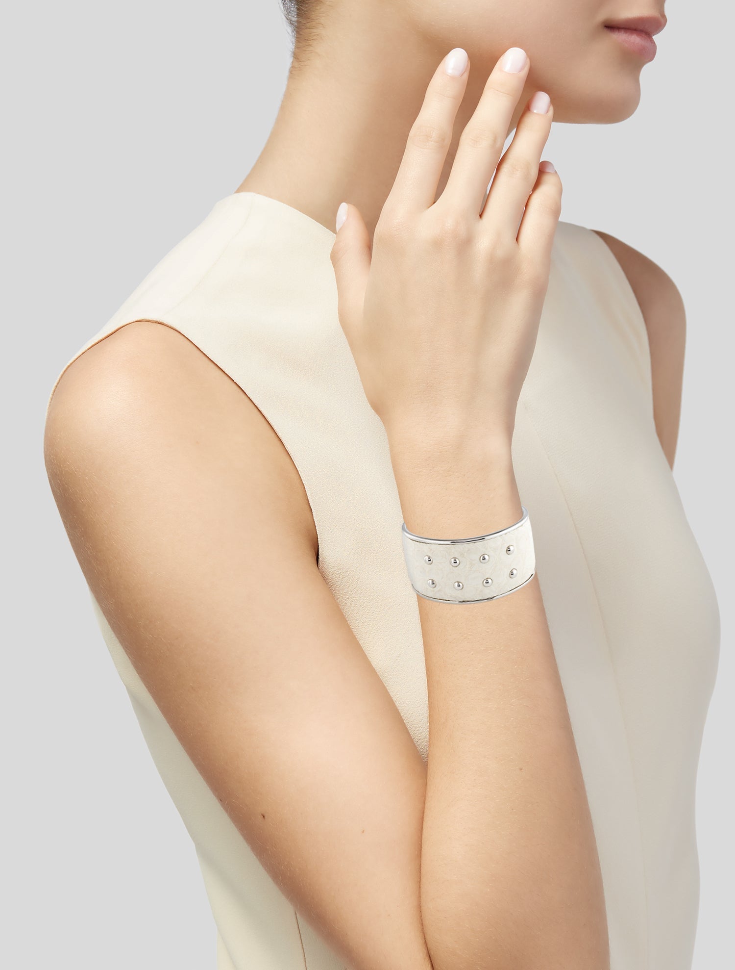 Tod's Leather Studded Cuff Bracelet