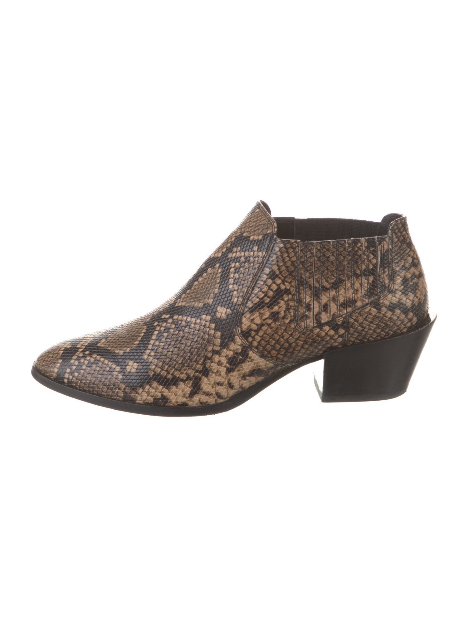 Tod's Embossed Leather Animal Print Chelsea Boots