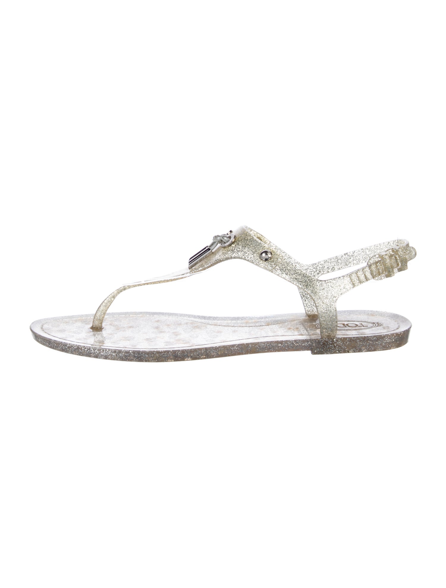 Tod's PVC T-Strap Sandals