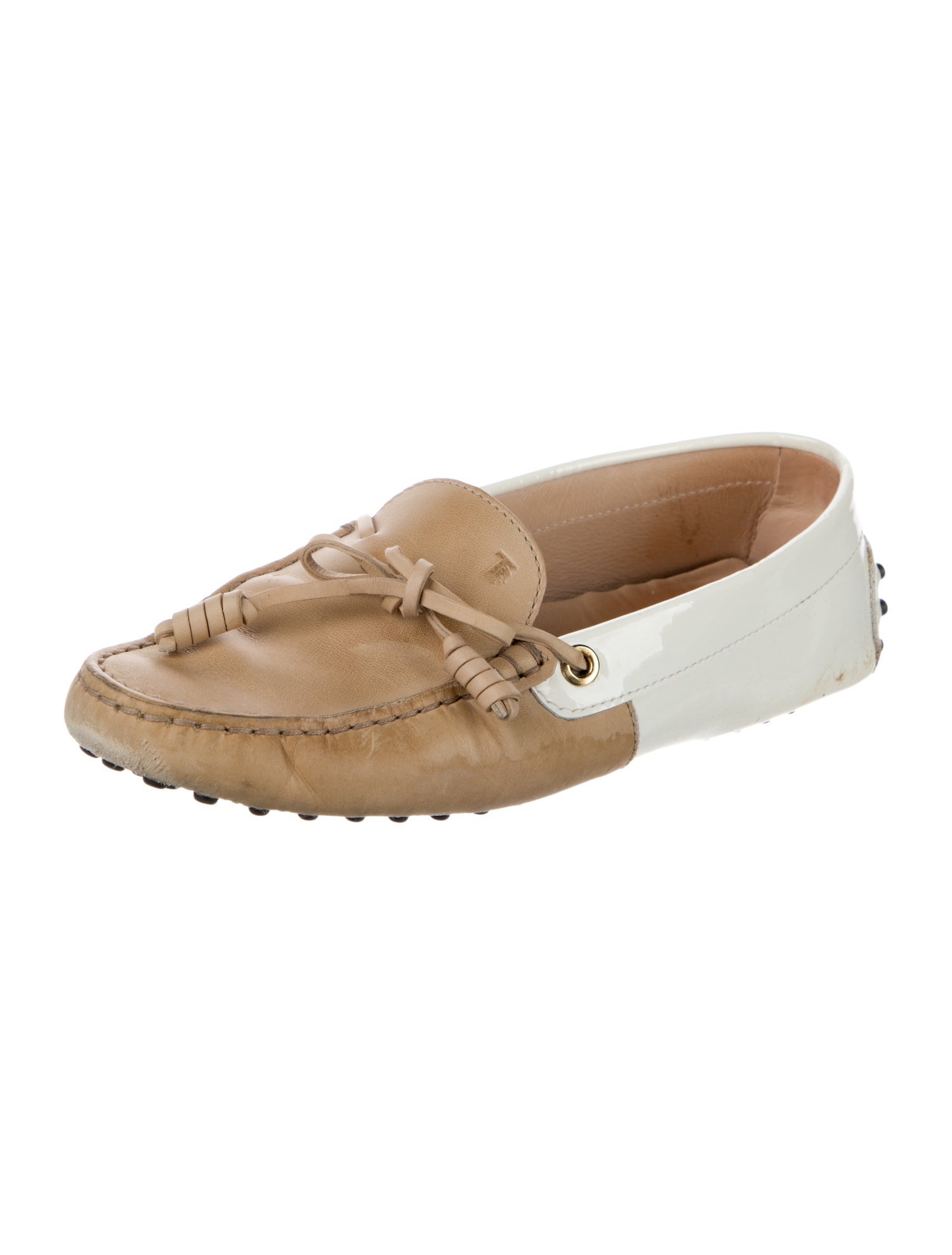 Tod's Leather Bow Accents Loafers