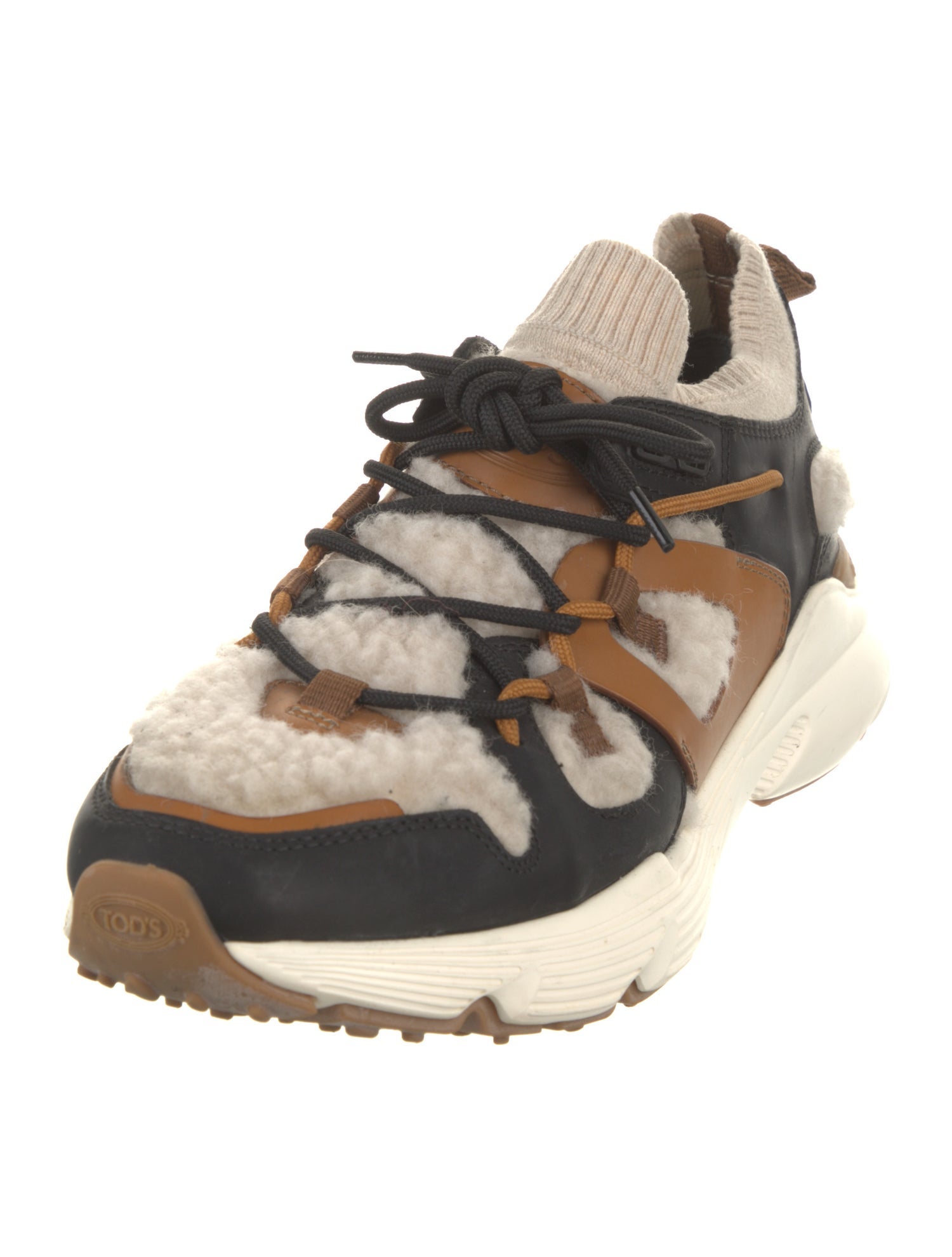 Tod's Leather Colorblock Pattern Sneakers