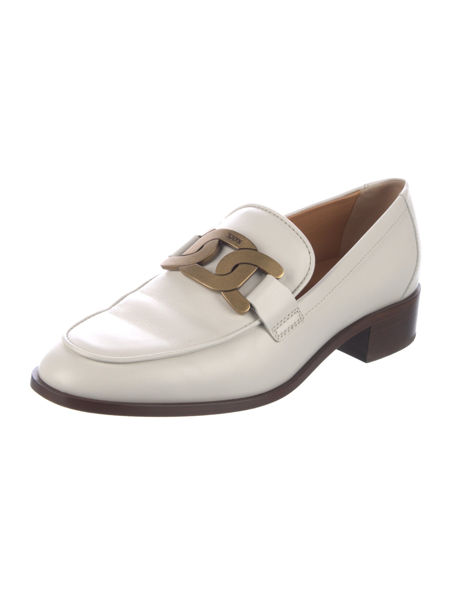 Tod's Leather Chain-Link Accents Loafers