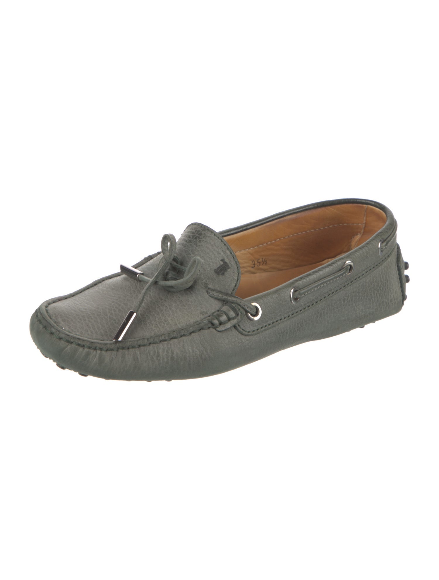 Tod's Leather Bow Accents Moccasins