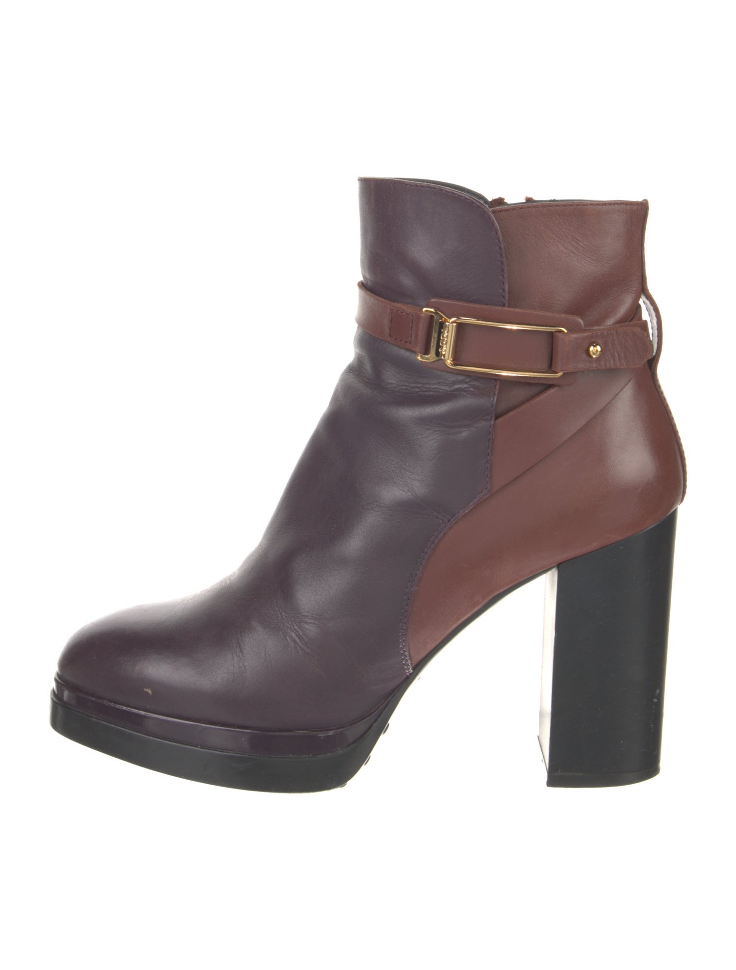 Tod's Leather Colorblock Pattern Boots