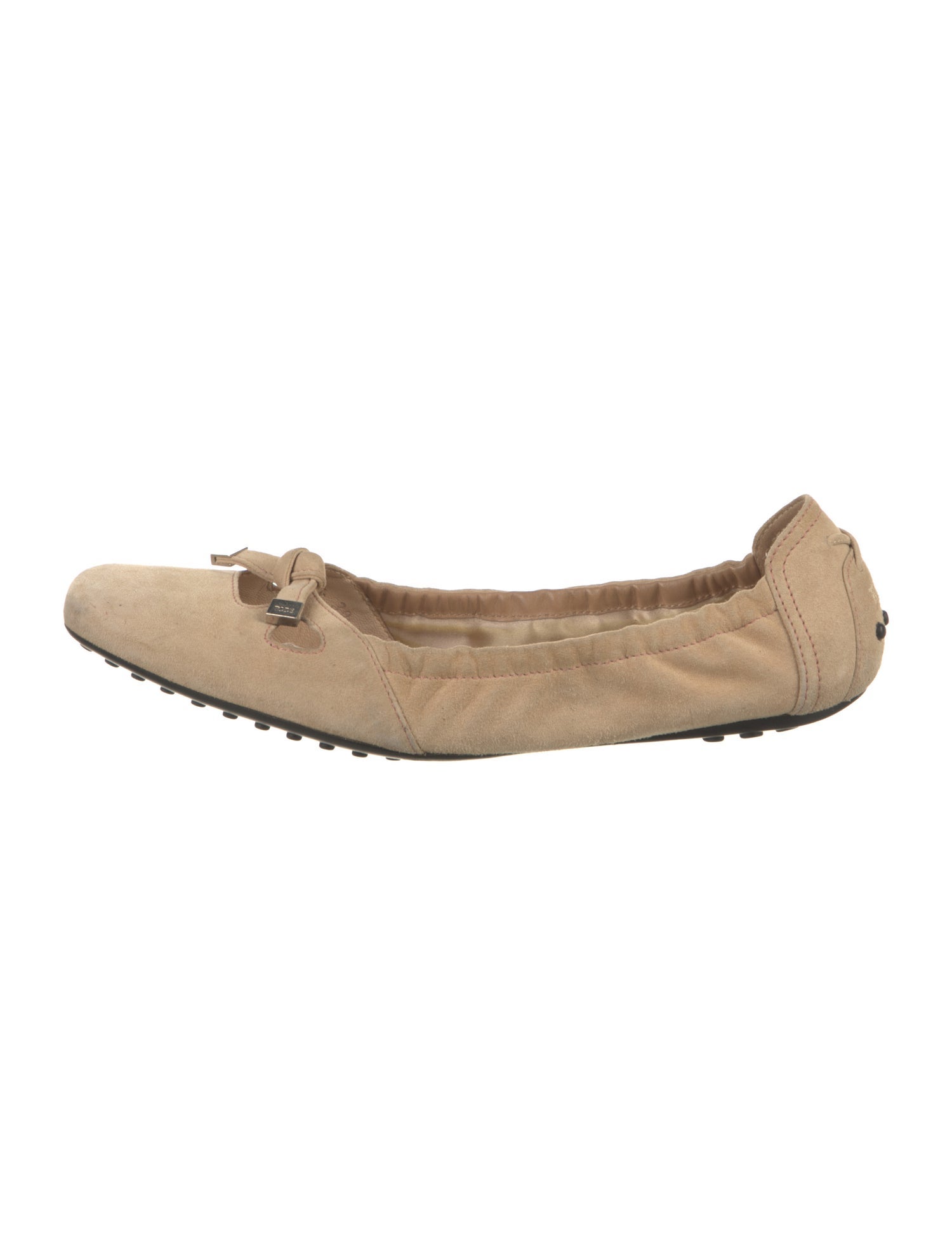 Tod's Suede Bow Accents Ballet Flats