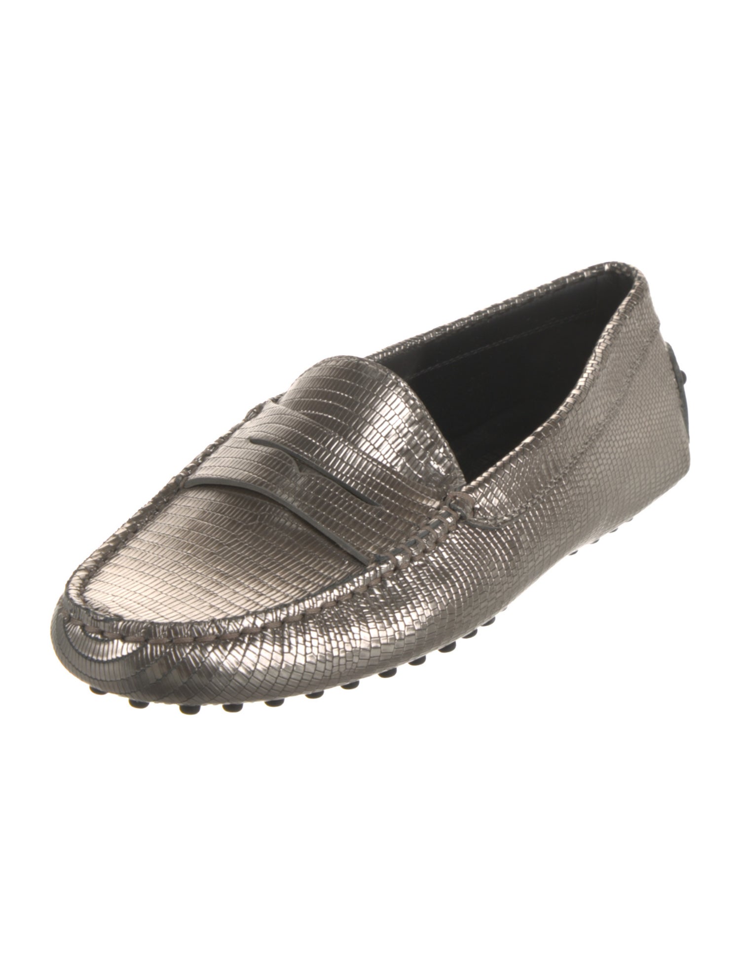 Tod's Leather Animal Print Loafers