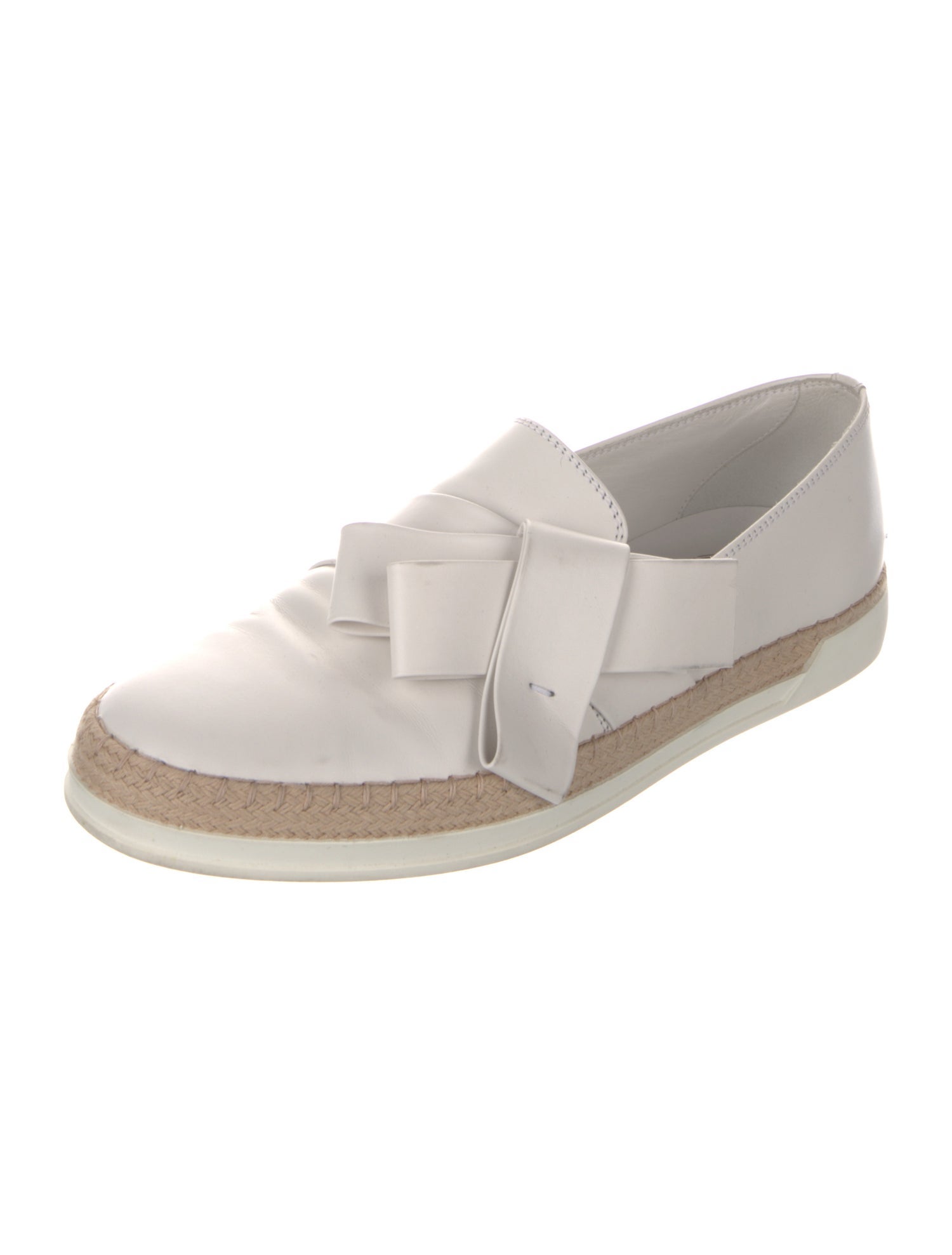 Tod's Leather Bow Accents Espadrille Sneakers