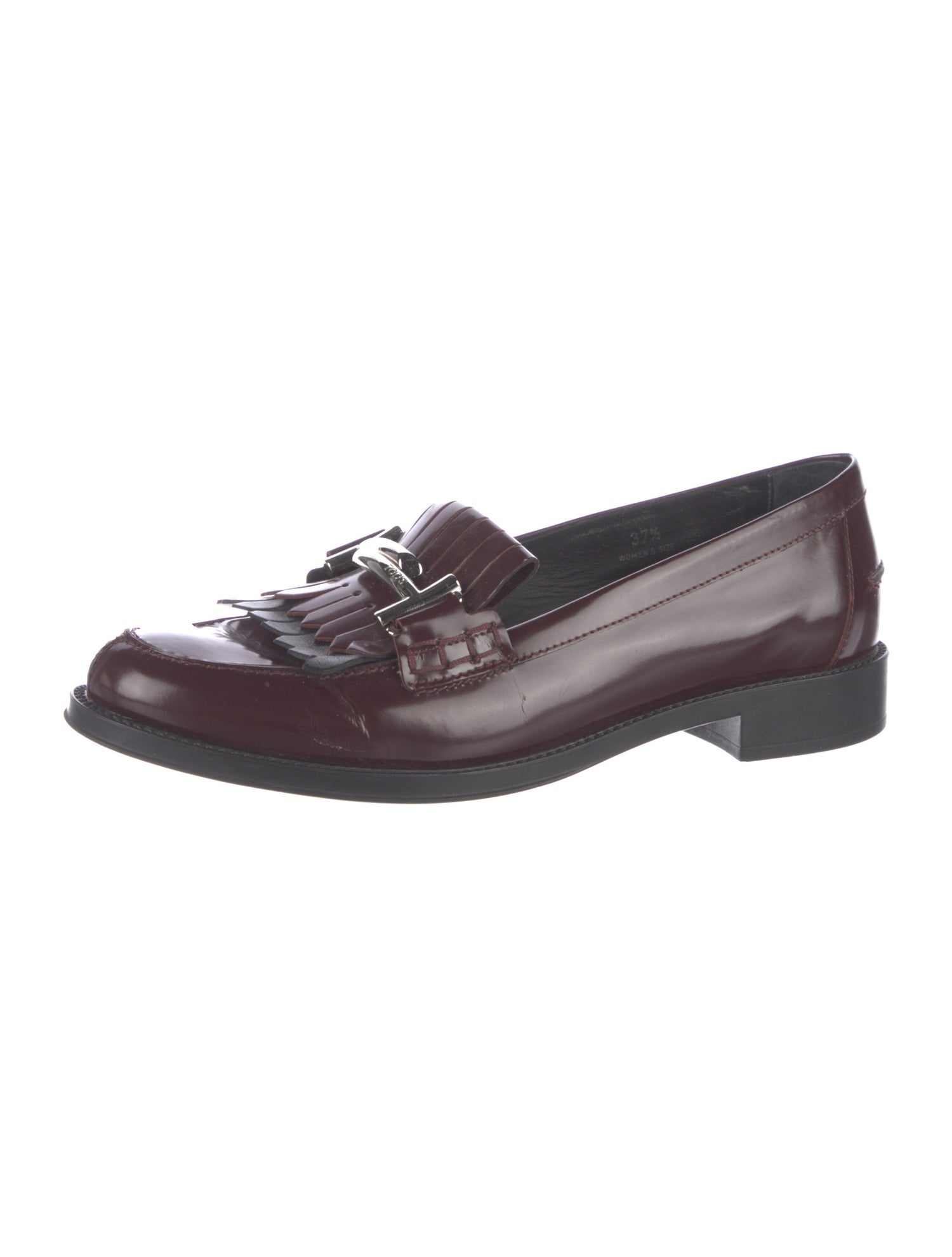 Tod's Patent Leather Tassel Accents Loafers