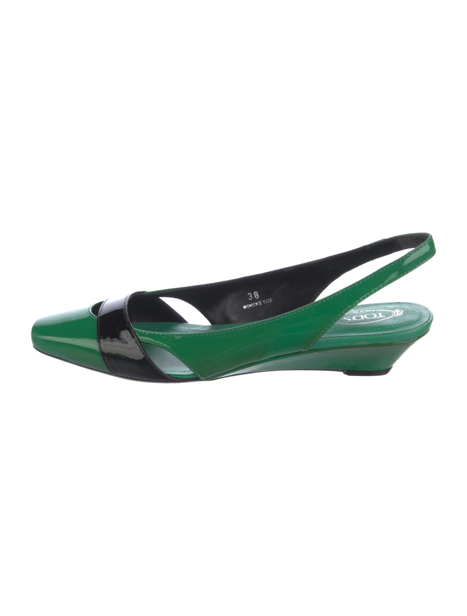 Tod's Patent Leather Printed Slingback Flats