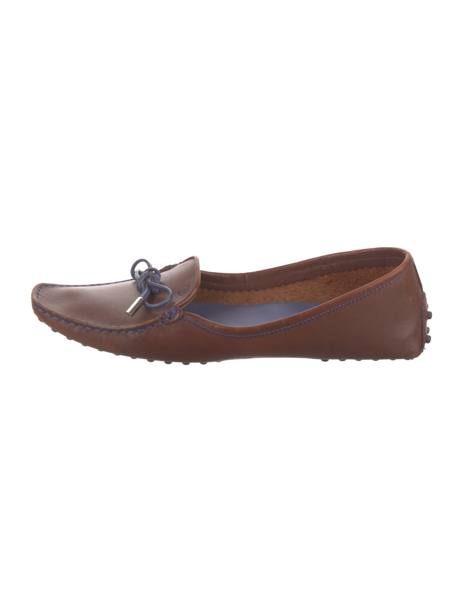 Tod's Leather Bow Accents Loafers