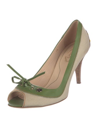 Tod's Canvas Colorblock Pattern Pumps