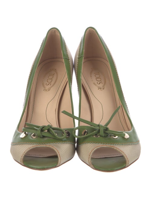 Tod's Canvas Colorblock Pattern Pumps