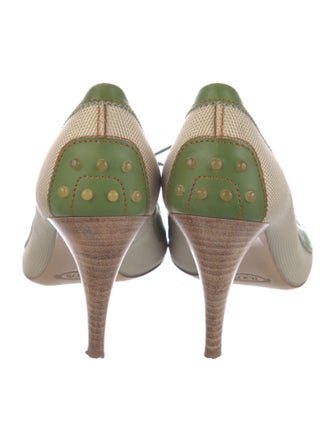Tod's Canvas Colorblock Pattern Pumps