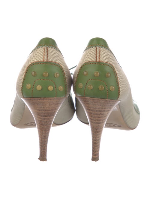 Tod's Canvas Colorblock Pattern Pumps