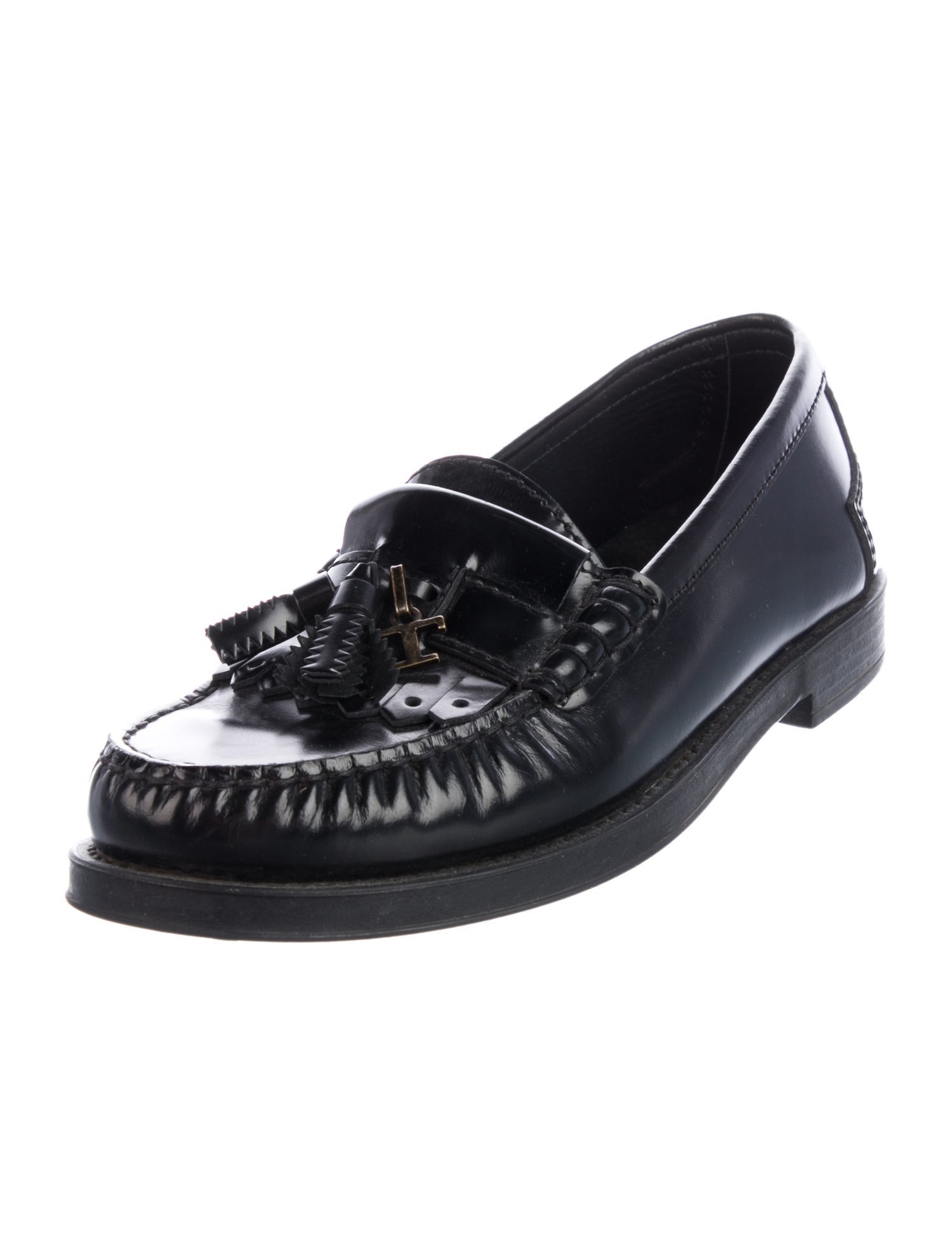 Tod's Patent Leather Tassel Accents Sneakers
