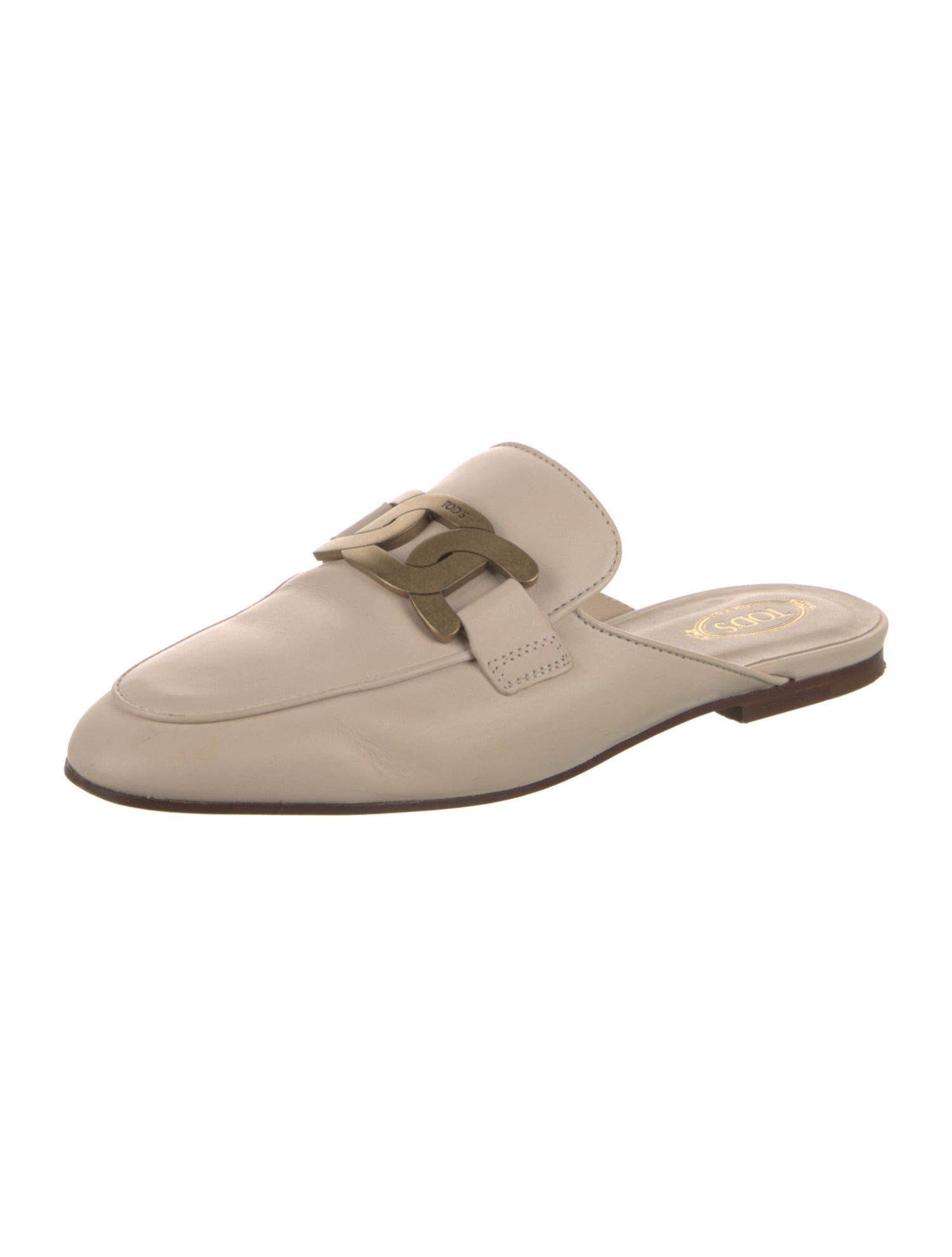 Tod's Leather Chain-Link Accents Mules