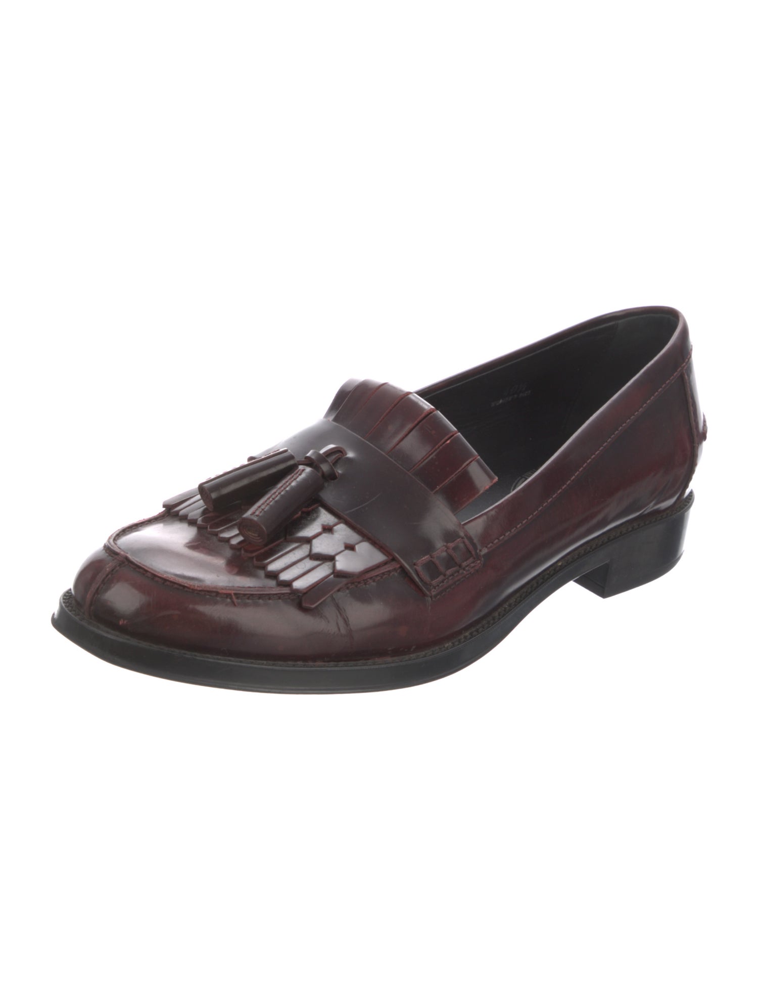 Tod's Leather Tassel Accents Loafers