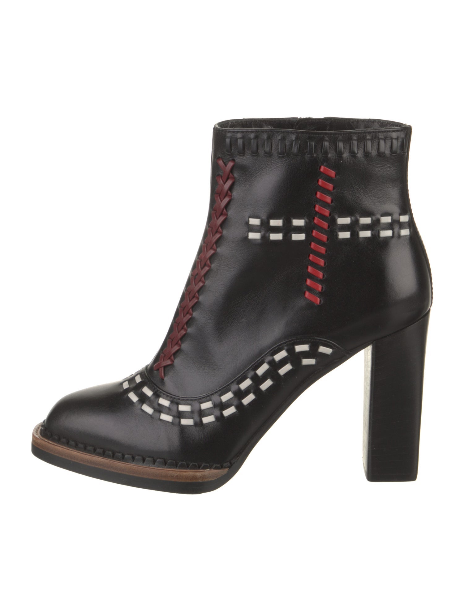 Tod's Leather Whipstitch Trim Boots