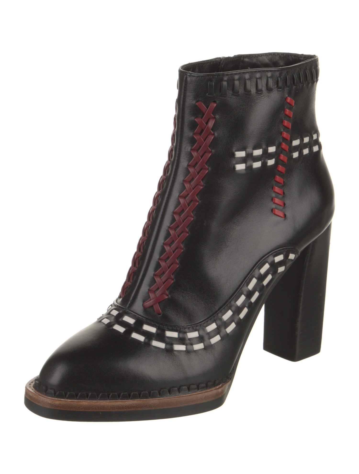 Tod's Leather Whipstitch Trim Boots