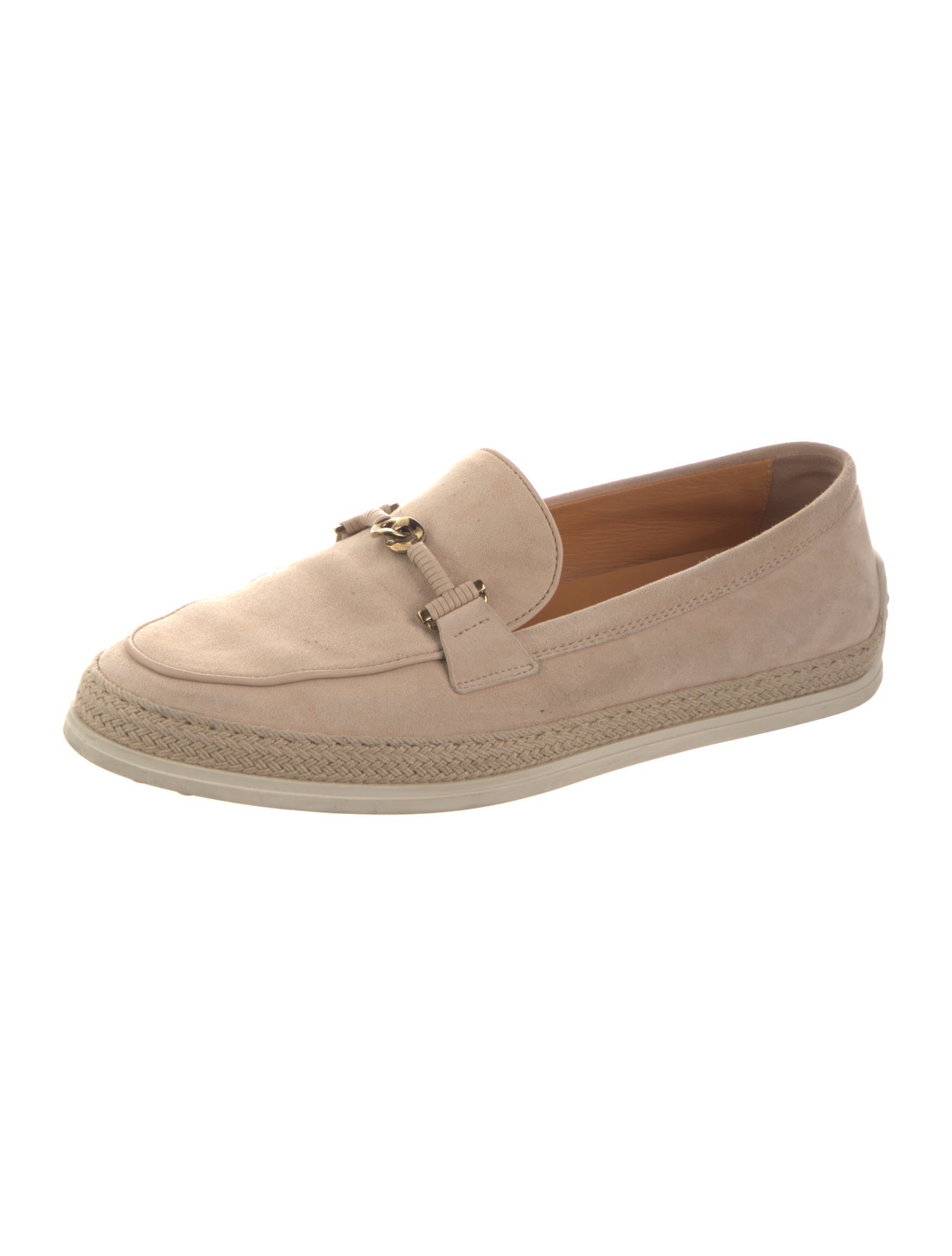 Tod's Suede Leather Trim Embellishment Loafers