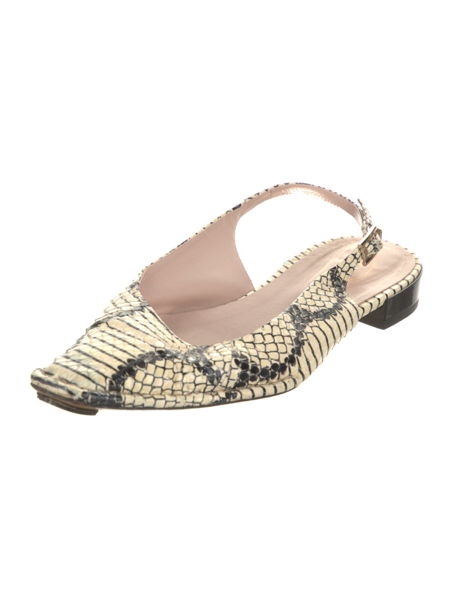 Tod's Snakeskin Animal Print Slingback Flats