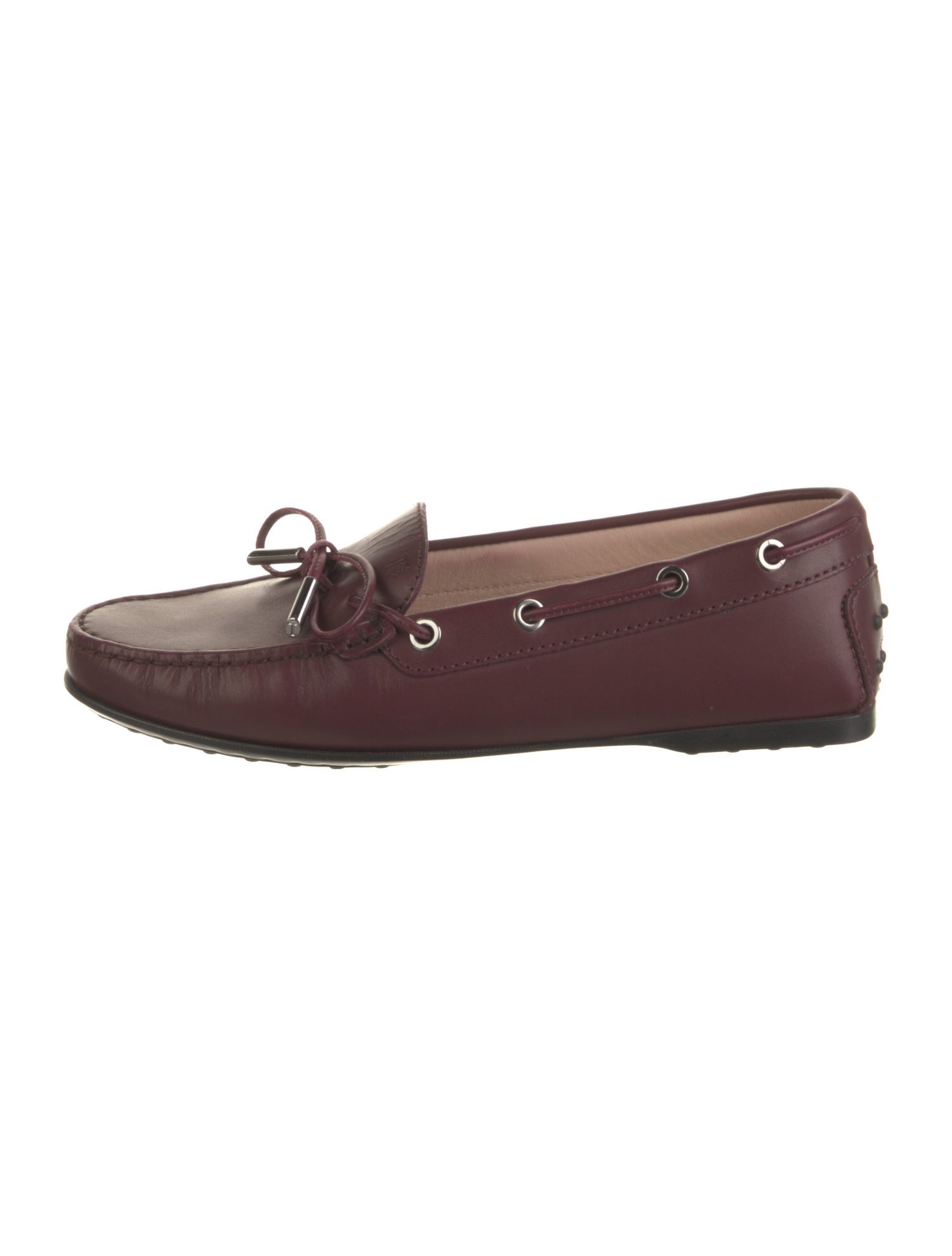 Tod's Leather Bow Accents Moccasins