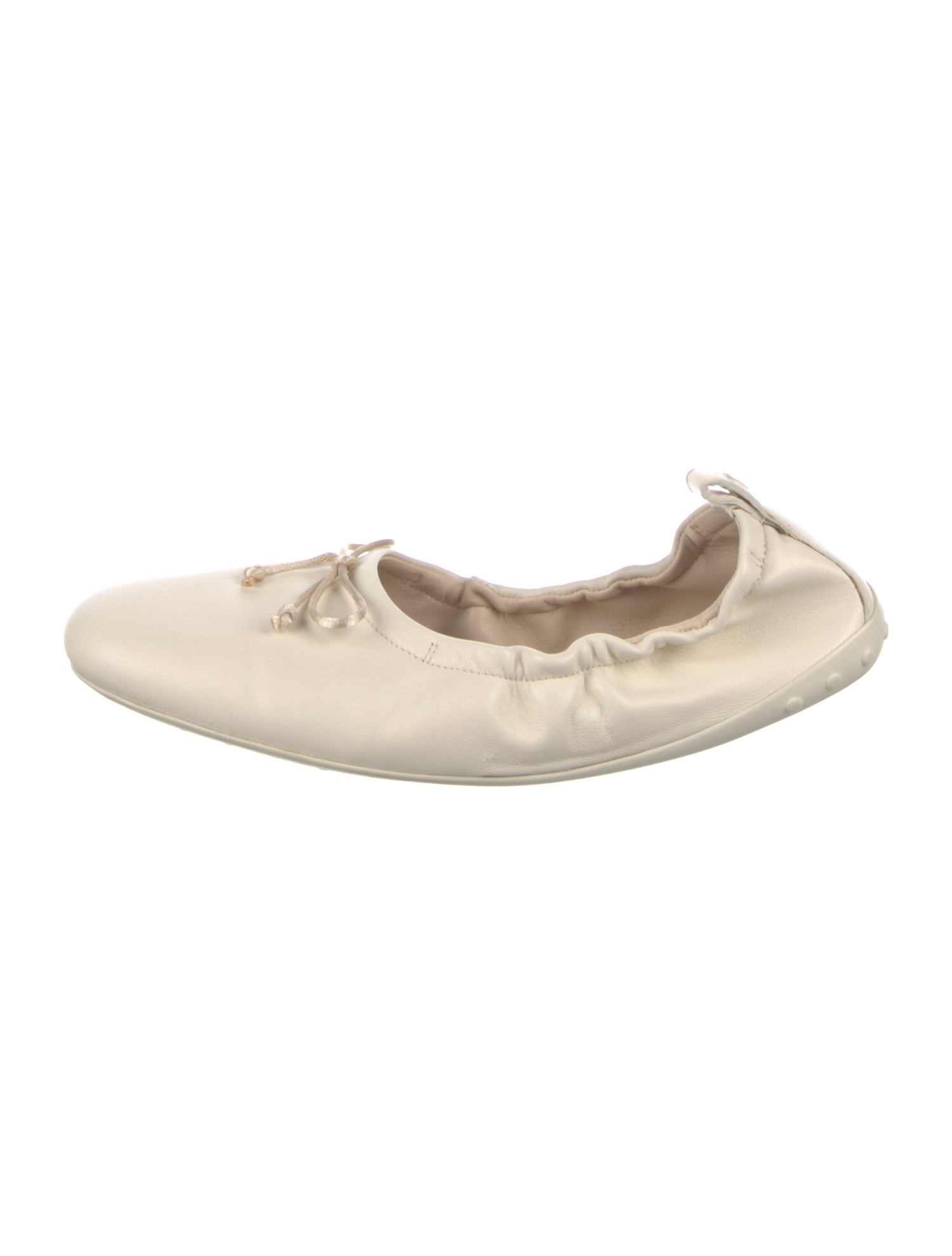 Tod's Leather Bow Accents Ballet Flats