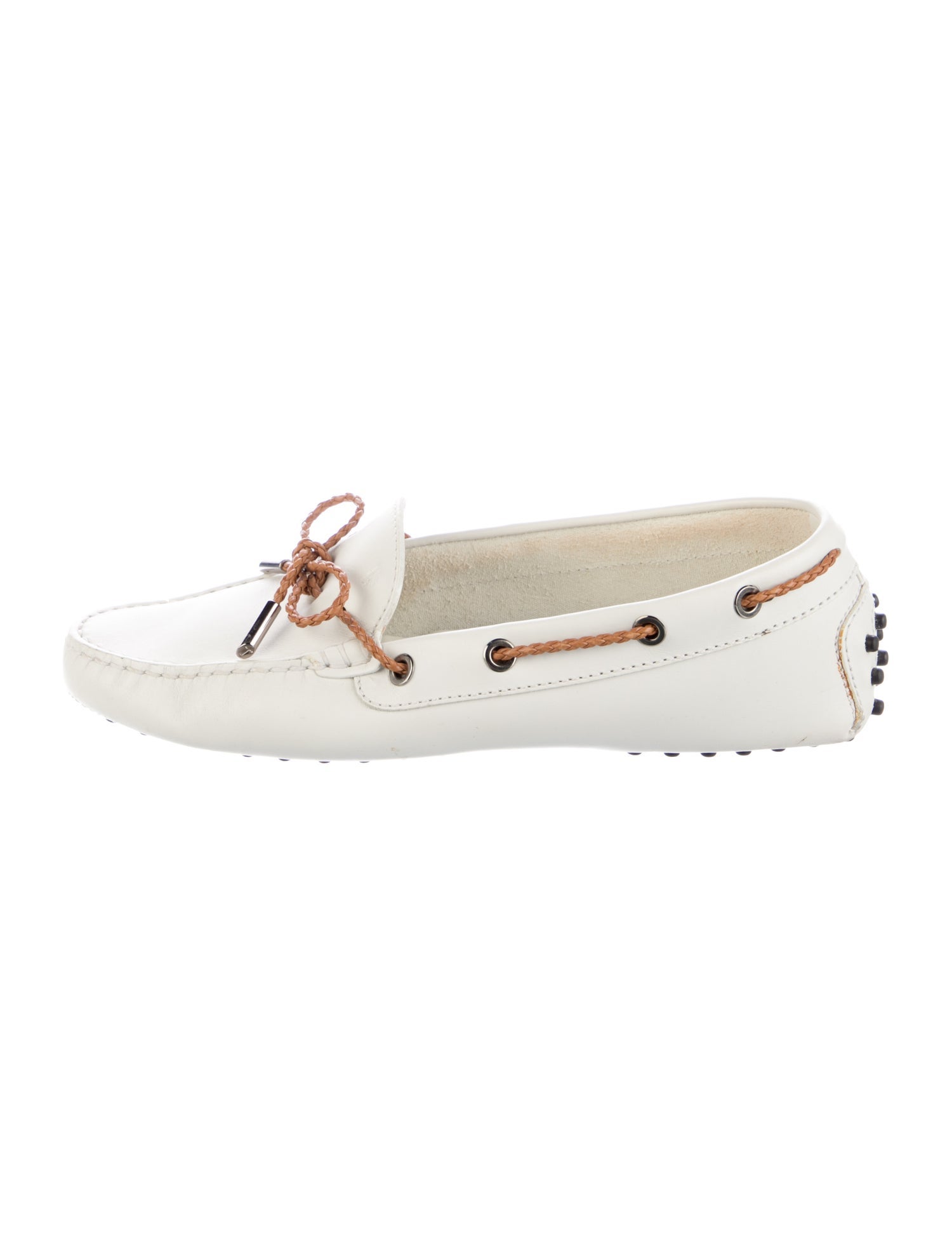 Tod's Leather Bow Accents Moccasins