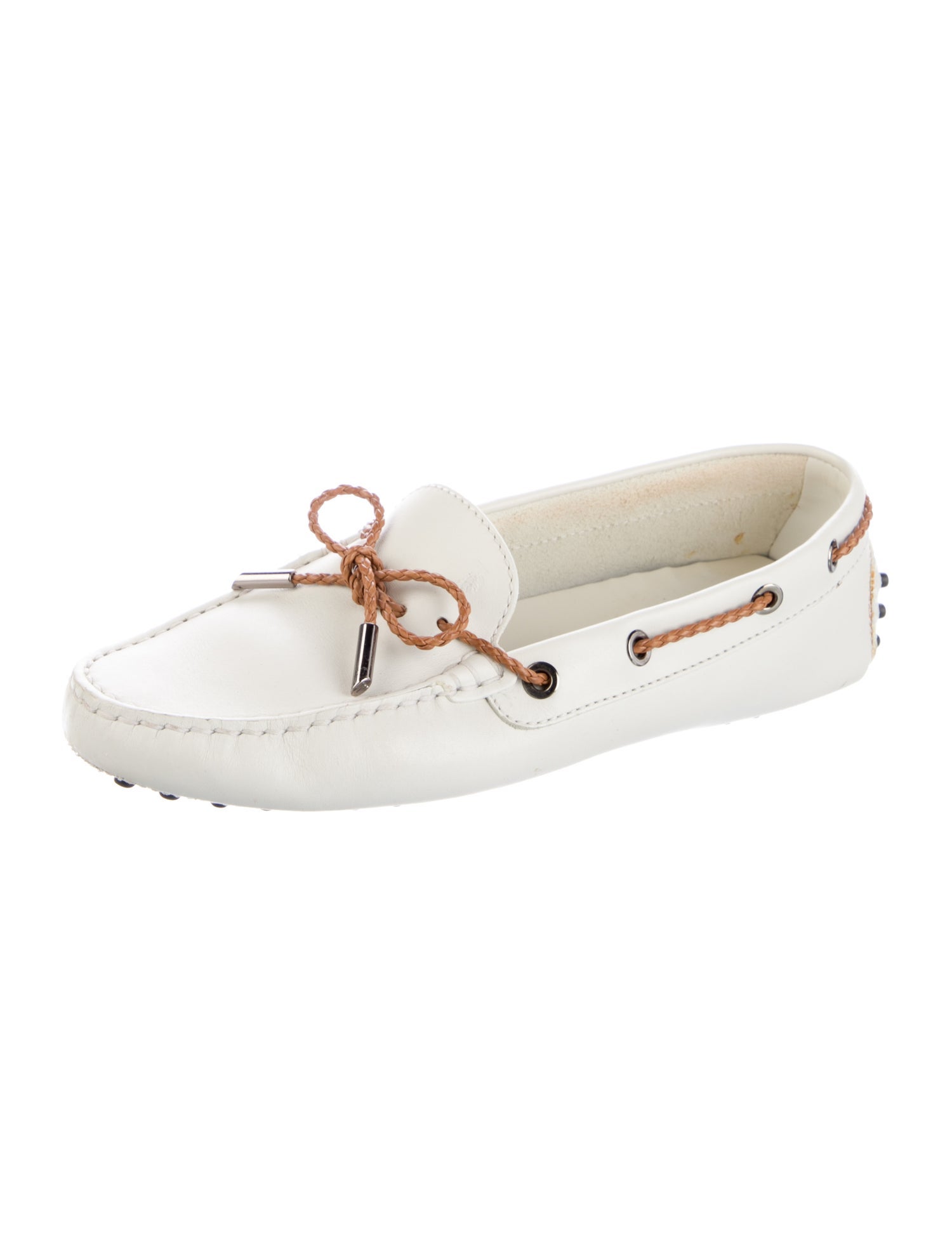 Tod's Leather Bow Accents Moccasins