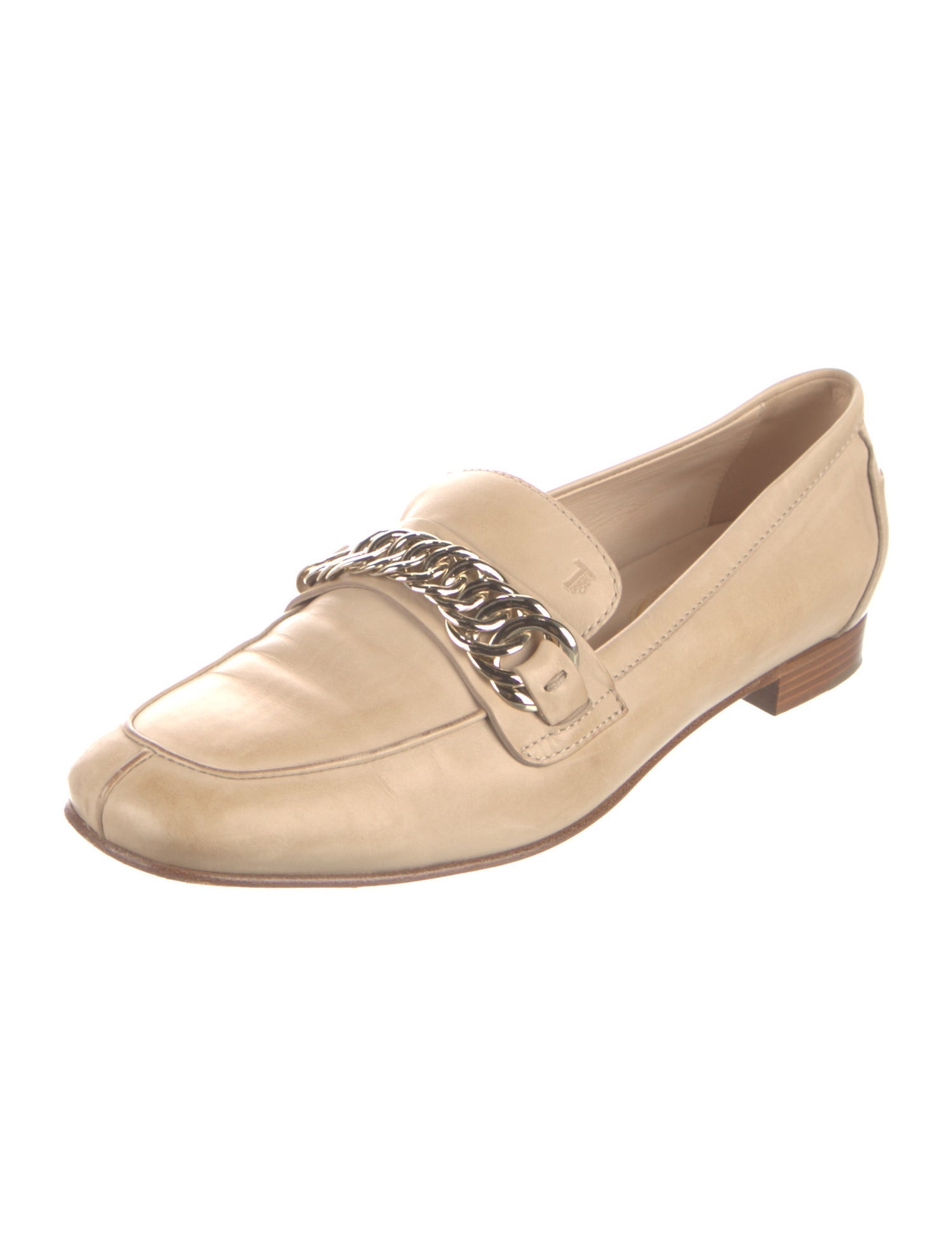 Tod's Leather Chain-Link Accents Loafers