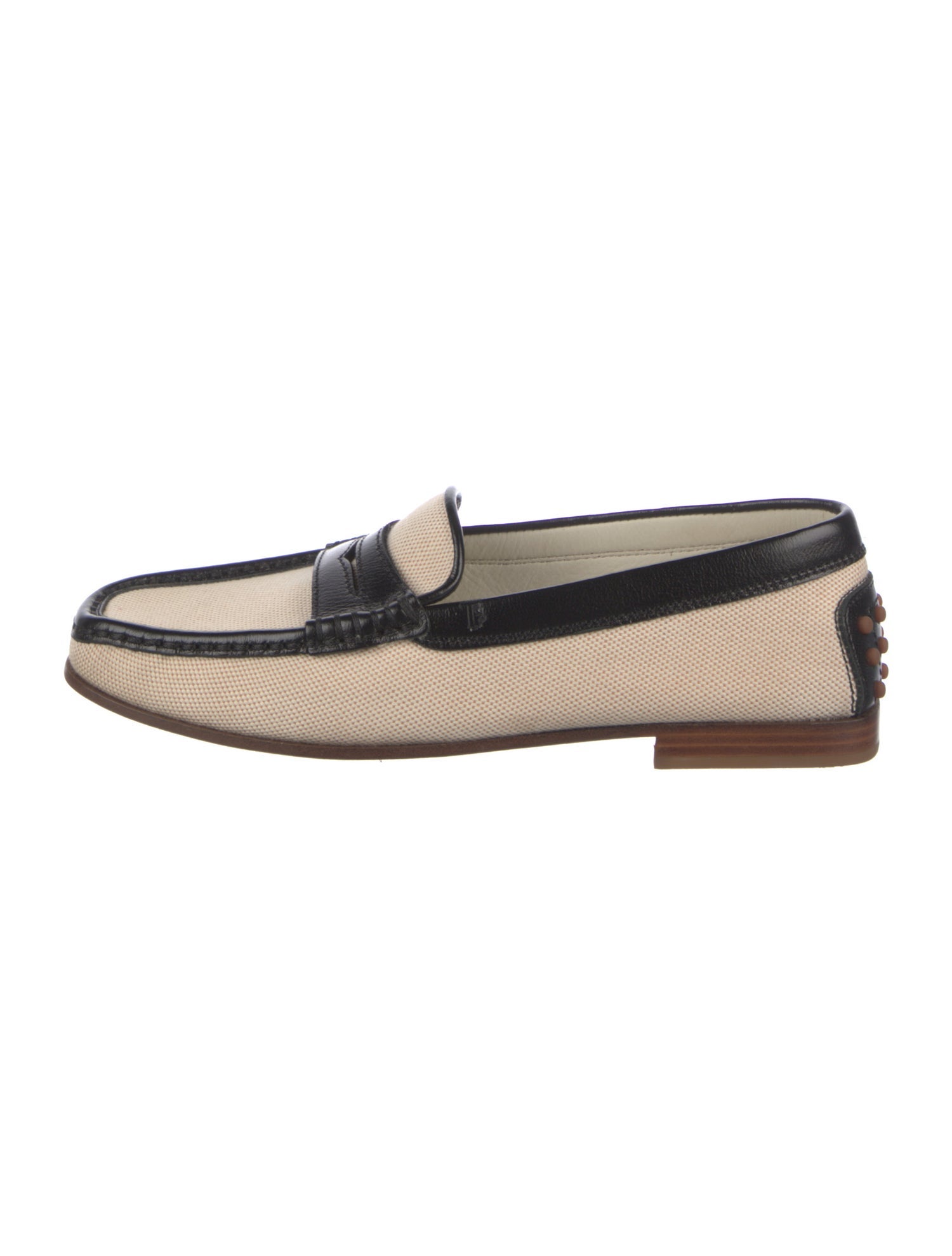 Tod's Canvas Colorblock Pattern Loafers