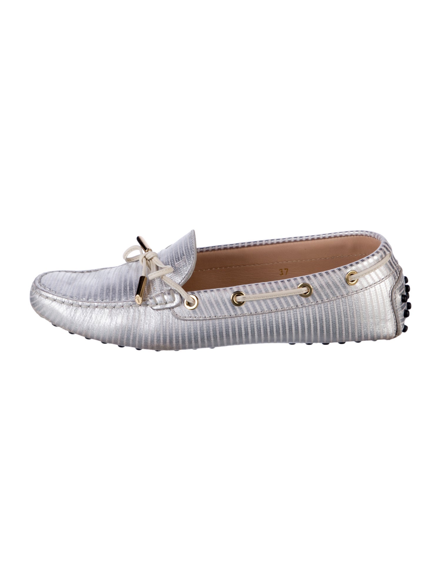 Tod's Leather Striped Loafers