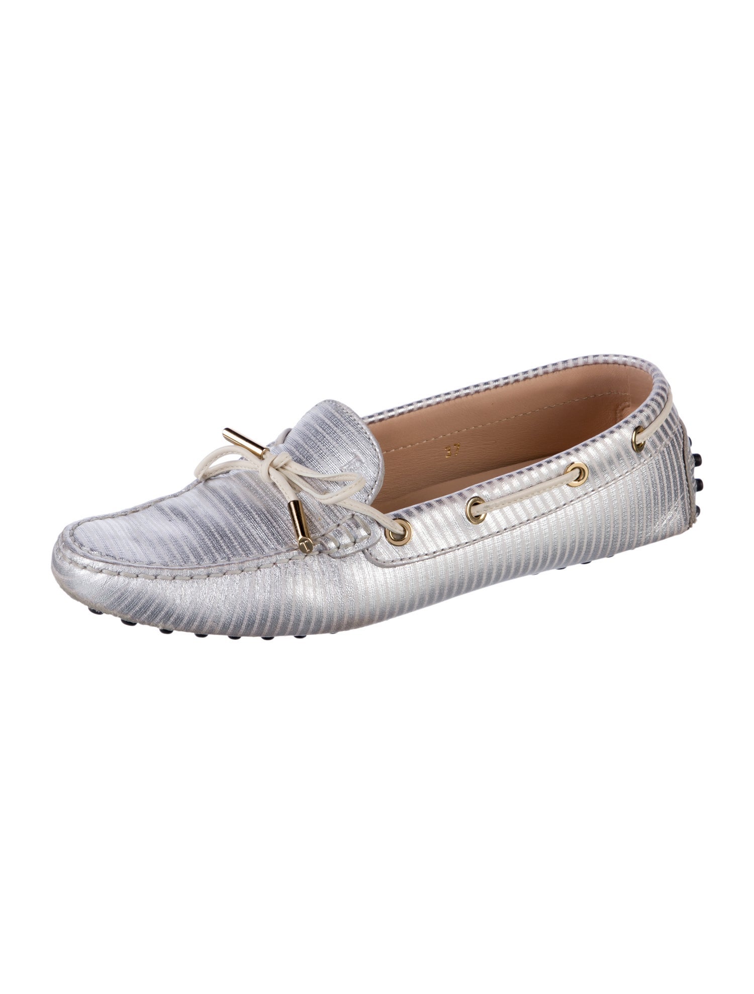 Tod's Leather Striped Loafers