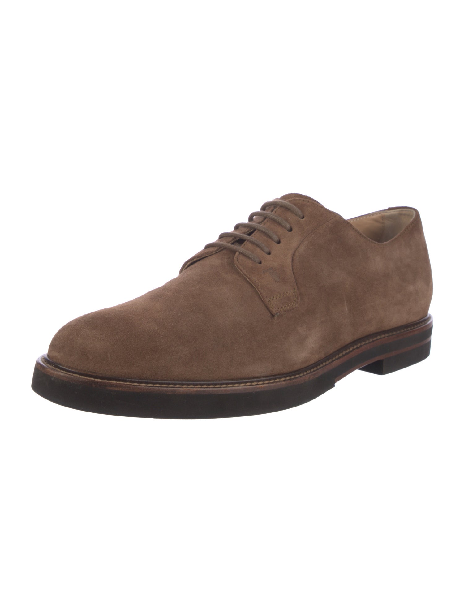 Tod's Suede Whipstitch Trim Derby Shoes