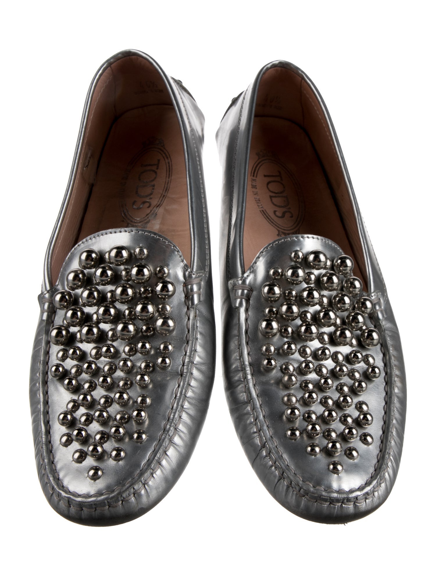 Tod's Leather Studded Accents Loafers