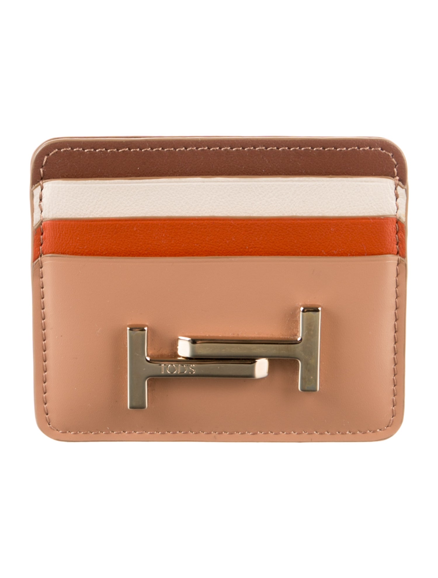 Tod's Leather Colorblock Pattern Card Holder