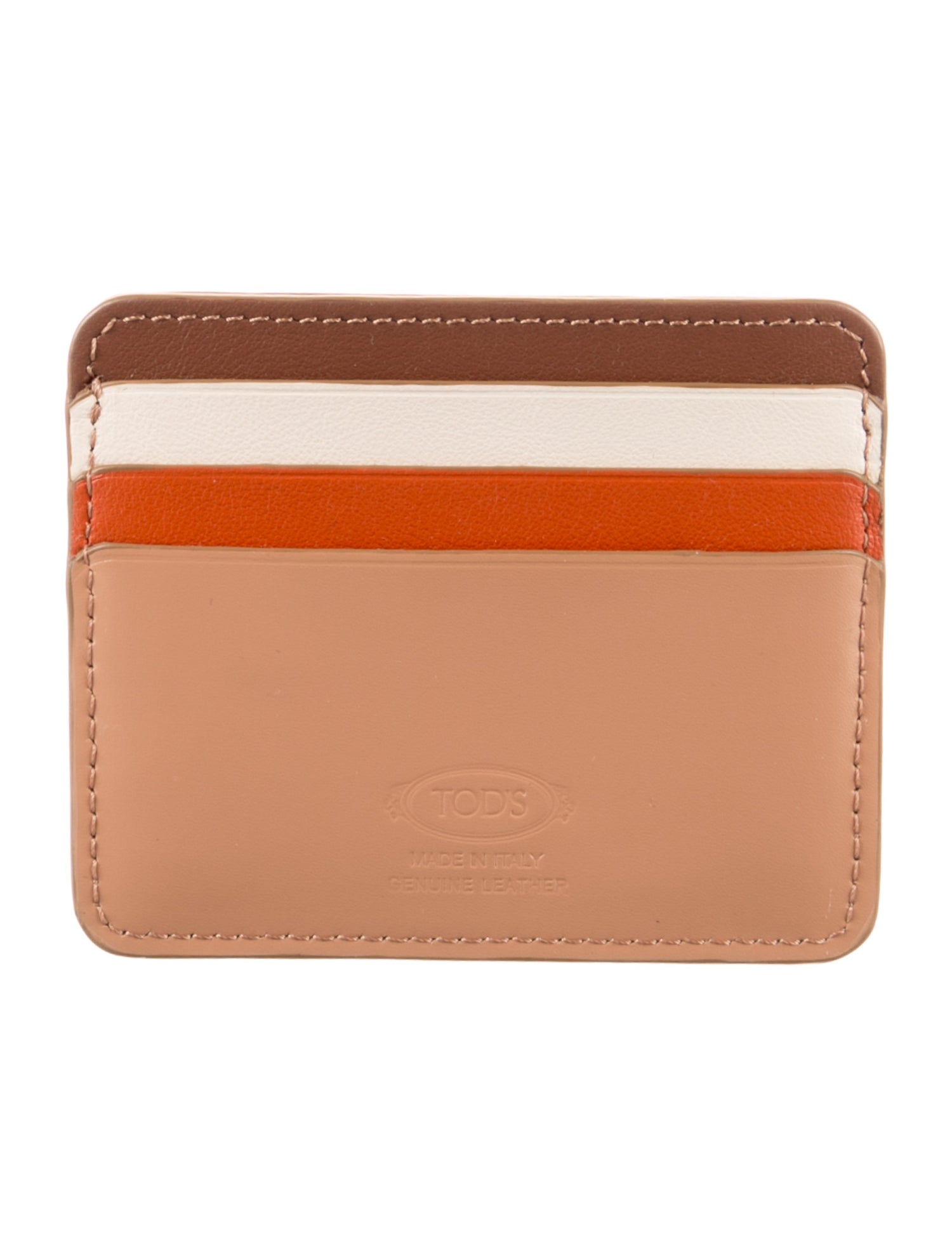 Tod's Leather Colorblock Pattern Card Holder