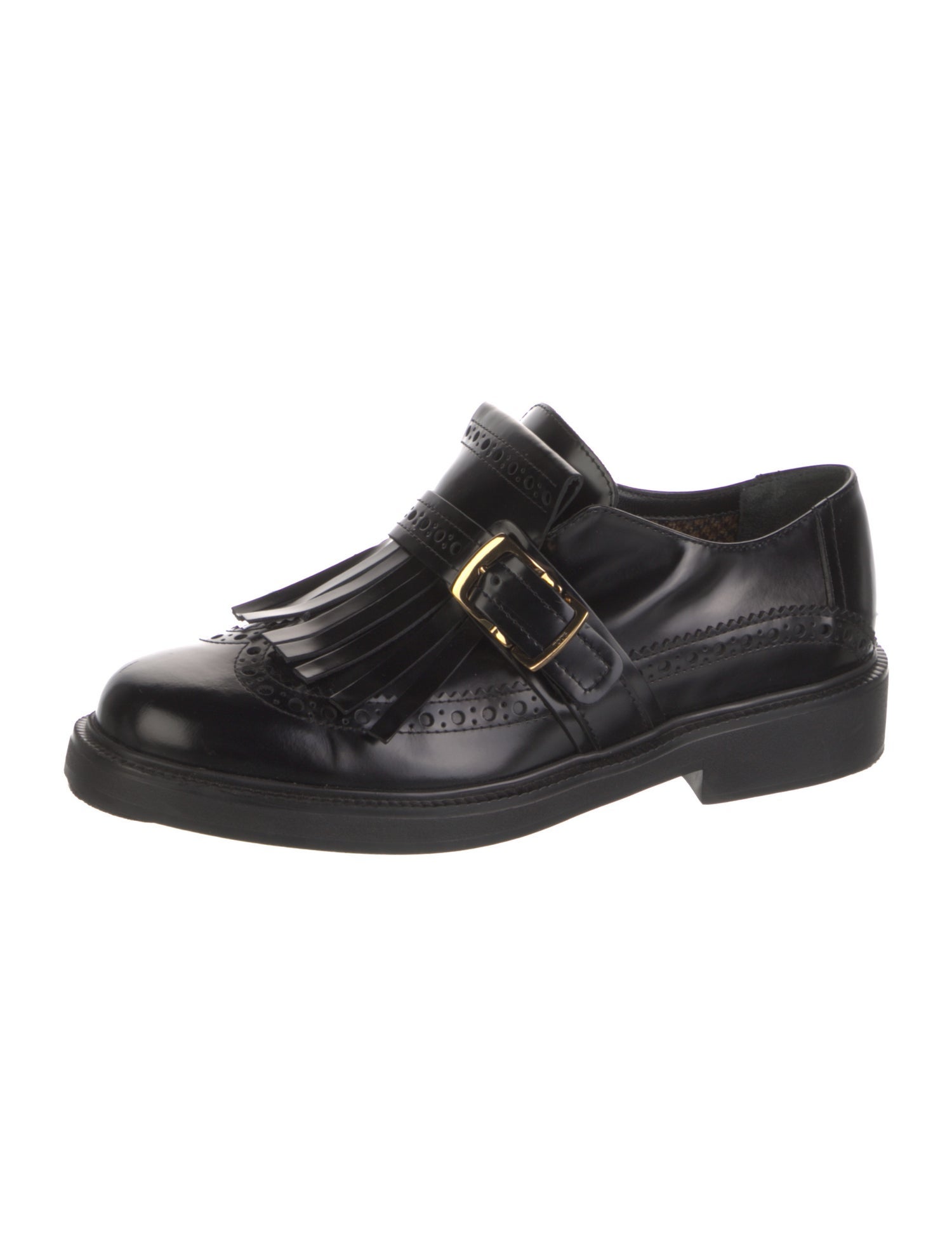 Tod's Leather Fringe Trim Accent Oxfords
