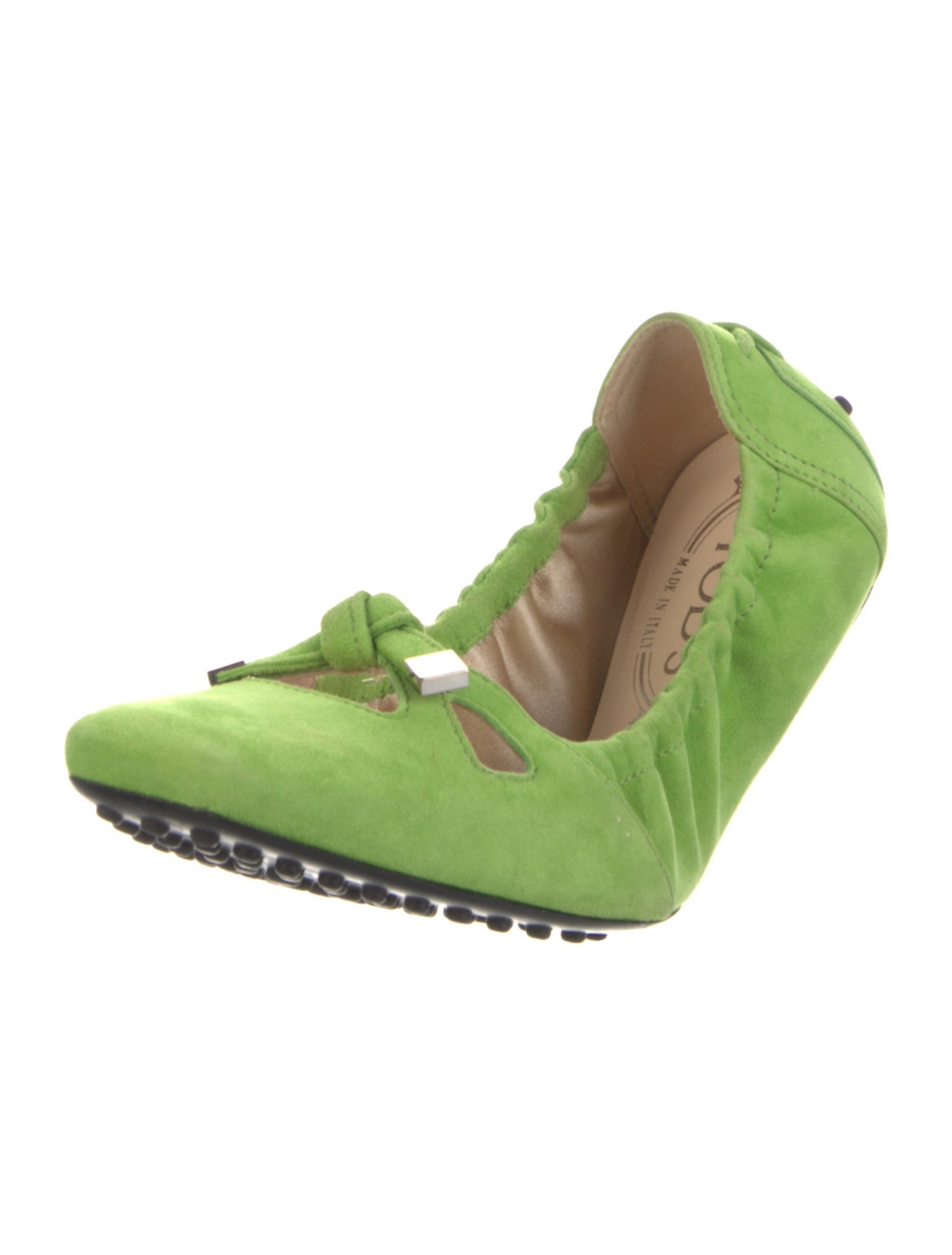 Tod's Suede Bow Accents Ballet Flats