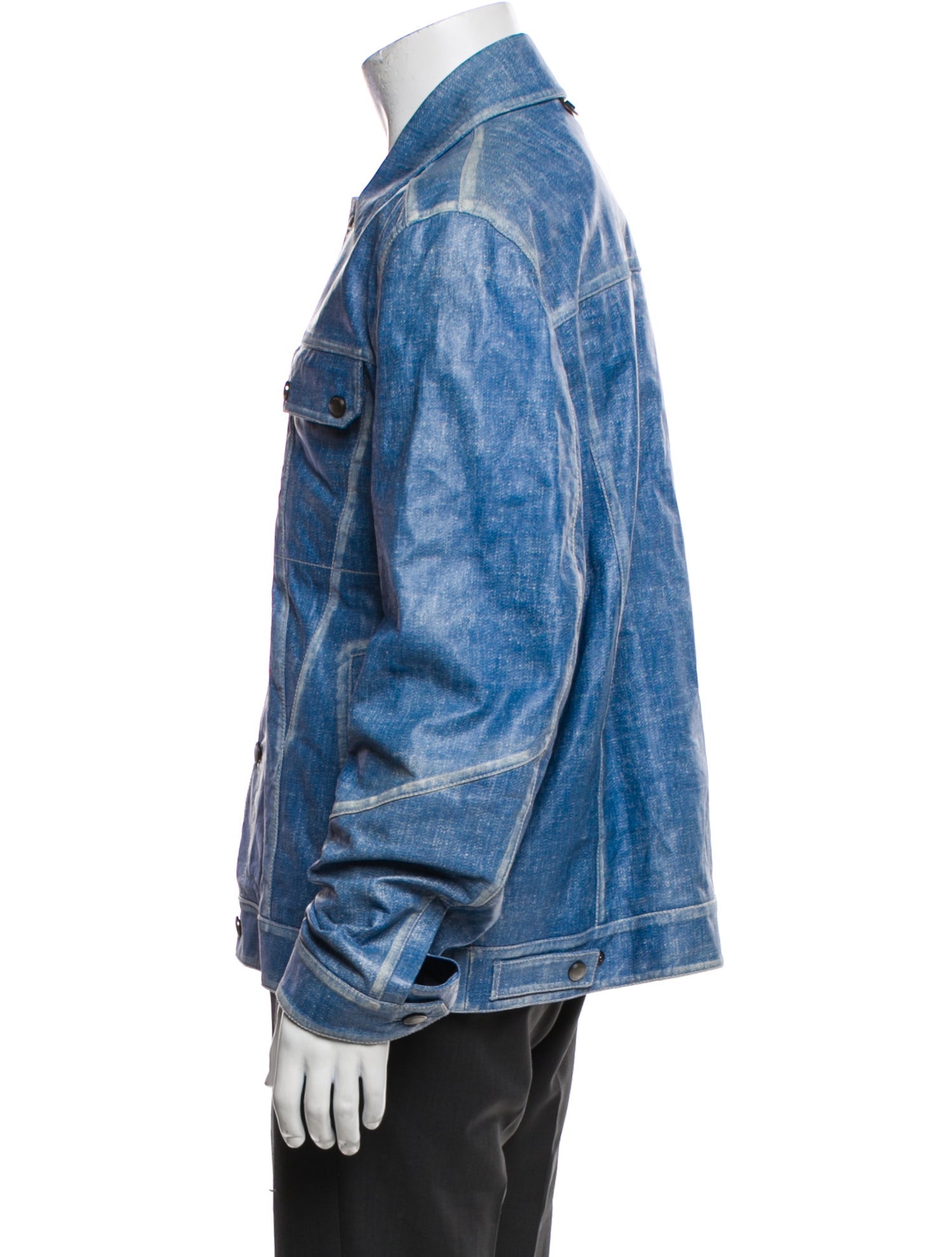 Tod's Lamb Leather Denim Jacket