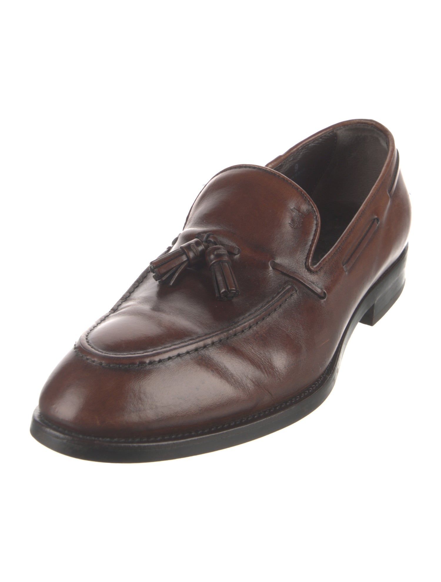Tod's Leather Tassel Accents Dress Loafers